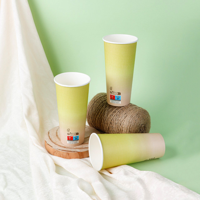 22oz Eco-Friendly Durable Single-Wall Paper Cups for Hot & Cold Beverages