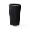 Eco friendly disposable customized black ripple wall paper cups