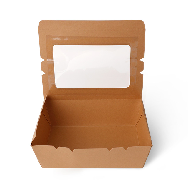 Disposable kraft sticker window oil-proof packing box rectangle