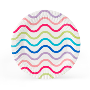 Disposable Colorful Wave Background Paper Plate