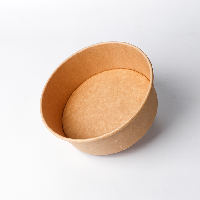 44OZ Biodegradable Custom Printed Disposable Kraft Paper Salad Bowl Compostable Paper Bowl With Lids