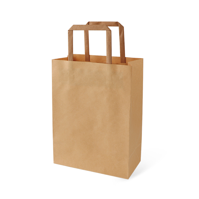 Kraft Flat Rope Tote Bag Food Paper Bag