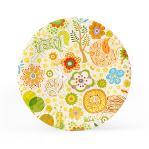 Disposable Cute Yellow Hand Painted Paper Plate