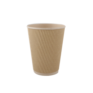 12oz inner bamboo out kraft ripple wall paper cup