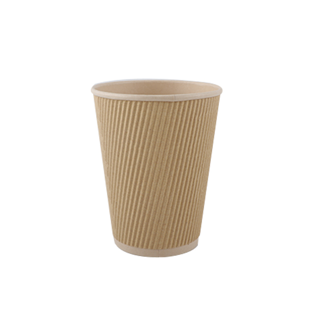 12oz inner bamboo out kraft ripple wall paper cup
