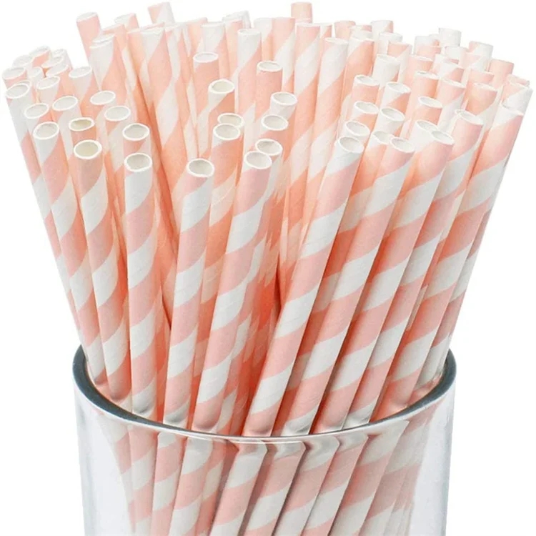 Colorful Paper Straws Safe Disposable