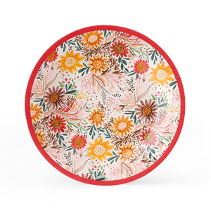 Disposable Hand-painted Flower Paper Plate