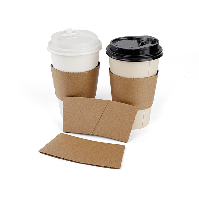 Custom logo printing heat resistant disposable packing coffee paper cup sleeves