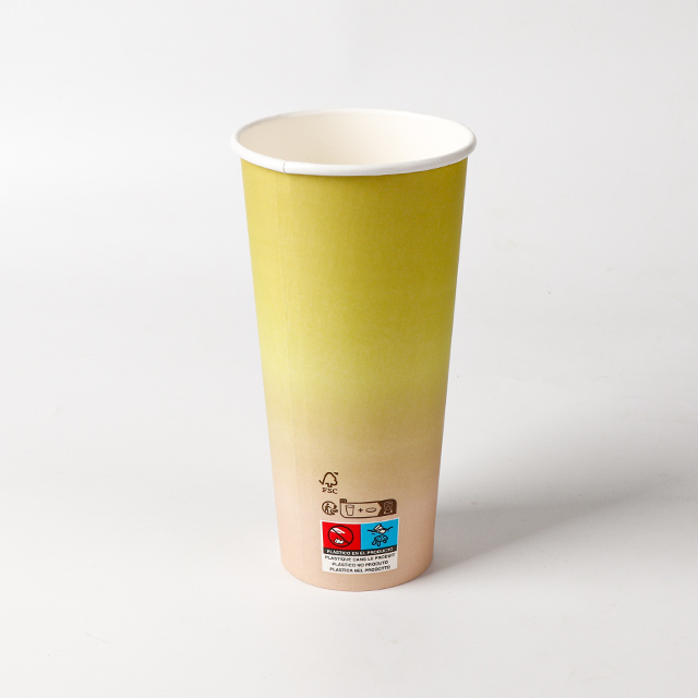 22oz Eco-Friendly Durable Single-Wall Paper Cups for Hot & Cold Beverages