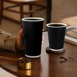 Wholesale Disposable Takeaway High Quality Ripple Wall Coffee Paper Cup