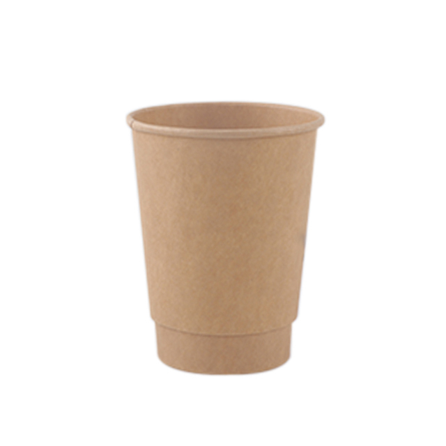 12oz PLA kraft double wall paper cup