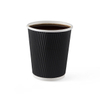 Eco friendly disposable customized black ripple wall paper cups