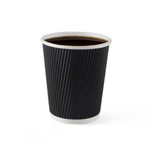 Eco friendly disposable customized black ripple wall paper cups