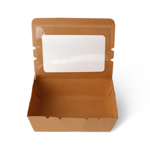 Disposable kraft sticker window oil-proof packing box rectangle