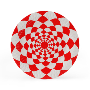 Disposable Red Radial Pattern Paper Plate