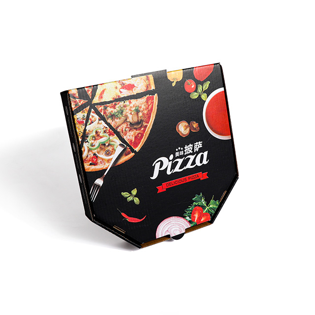 Black 9" Hexagonal Pizza Box