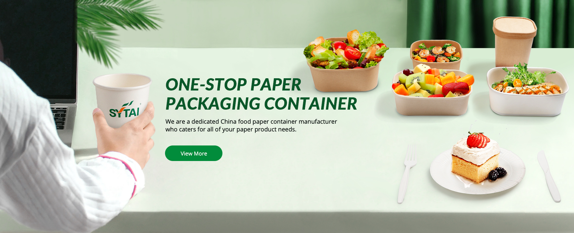 ONE-STOP PAPER PACKAGING CONTAINER