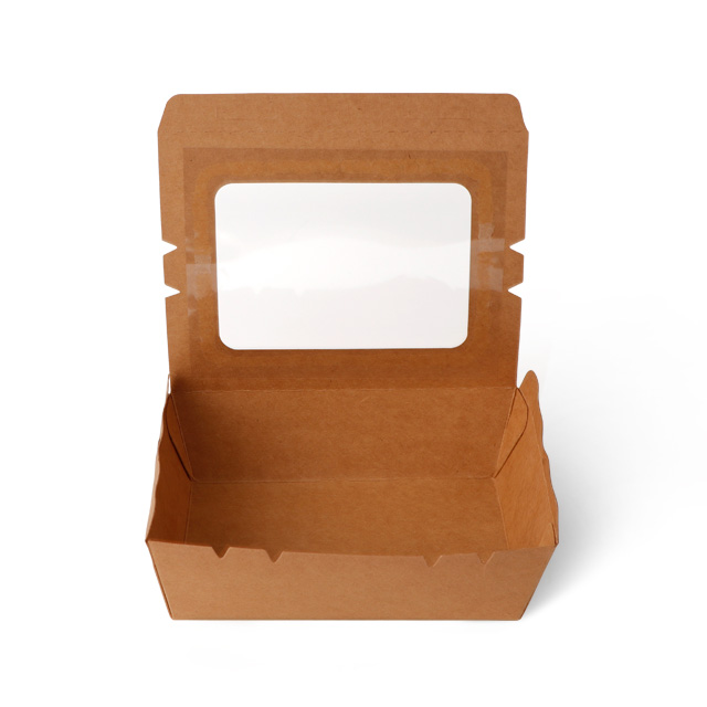 Disposable kraft sticker window oil-proof packing box rectangle