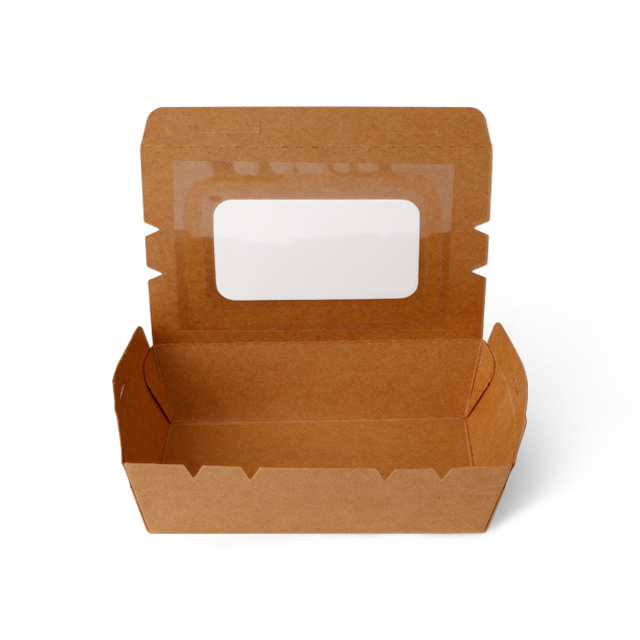 Disposable kraft sticker window oil-proof packing box rectangle