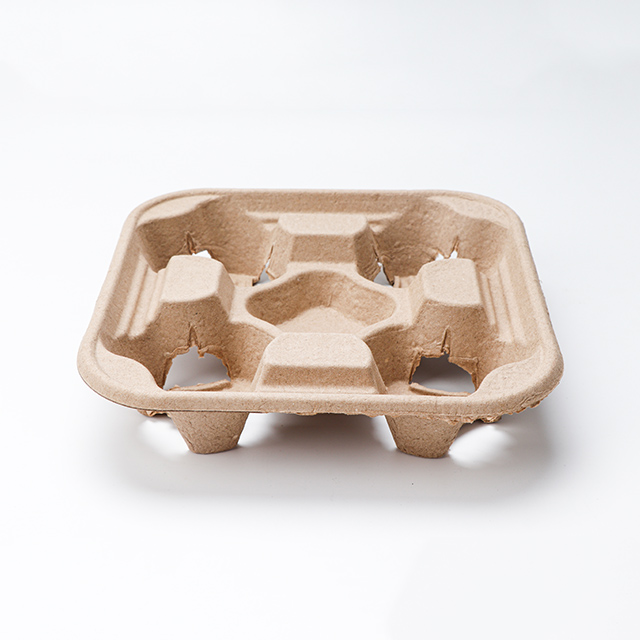 Disposable Carry Out Cup Holder for Hot Cold Drinks Kraft Corrugated coffee Cup tray 1cup 2cup 4Cup Carriers Cardboard