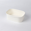 Customized Printing Take Away Square Food Packaging Disposable Biodegradable Rectangular White Paper Salad Bowl 