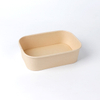  500ml Logo Printed Eco friendly Take Away Rectangle Bamboo Paper Bowl with Lids