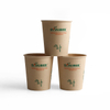 Custom Logo Disposable Single Wall Compostable Bamboo Paper Cup For Hot Drinks