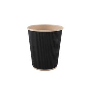 8oz inner kraft out black ripple wall paper cup