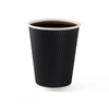 Eco friendly disposable customized black ripple wall paper cups