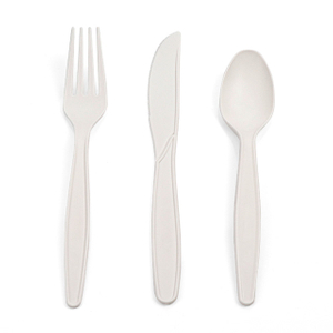 Disposable Biodegradable PLA Corn Starch Knife, Fork and Spoon