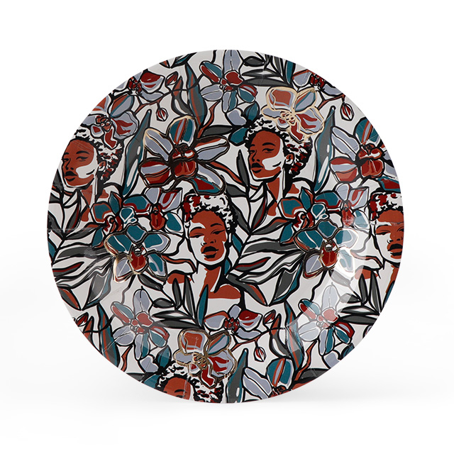 Disposable Abstract Art Paper Plate