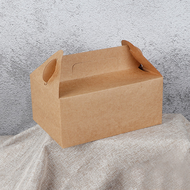 Custom Logo Print Paper Package 8-inch kraft Cake Box with Folders