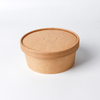 20OZ Biodegradable Custom Printed Disposable Kraft Paper Salad Bowl Compostable Paper Bowl With Lids