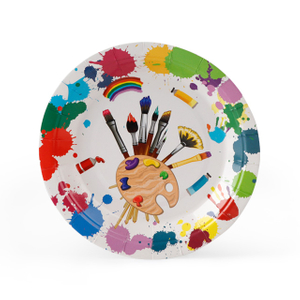 Disposable Watercolor Pencil Pattern Paper Plate