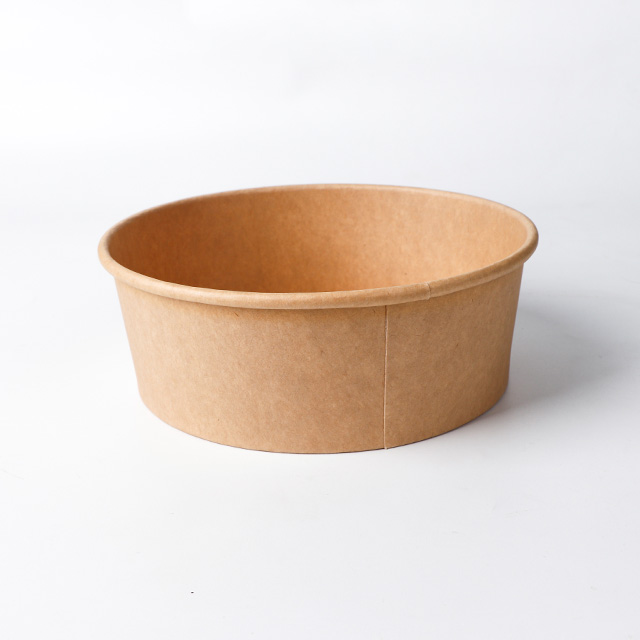 44OZ Biodegradable Custom Printed Disposable Kraft Paper Salad Bowl Compostable Paper Bowl With Lids