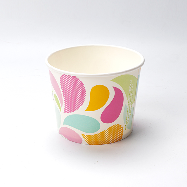 4oz-16oz Custom Printed Disposable Paper Ice Cream Cup Disposable Paper Frozen Yogurt Cup