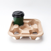 Disposable Carry Out Cup Holder for Hot Cold Drinks Kraft Corrugated coffee Cup tray 1cup 2cup 4Cup Carriers Cardboard