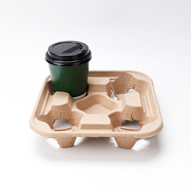 Disposable Carry Out Cup Holder for Hot Cold Drinks Kraft Corrugated coffee Cup tray 1cup 2cup 4Cup Carriers Cardboard