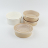 Large Salad Bowl With Lid 1500ml Disposable Kraft Salad Bowl