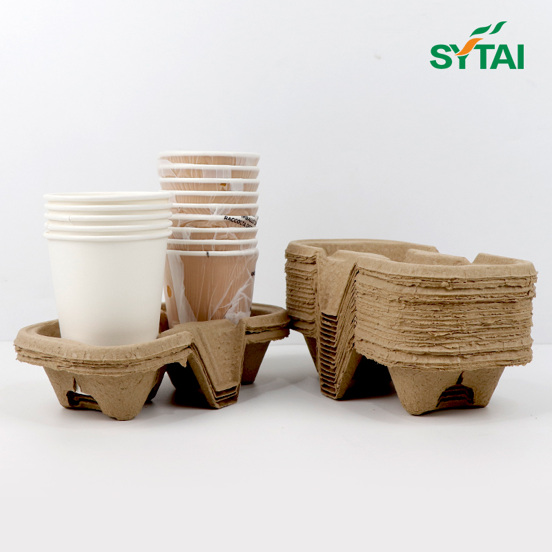 Paper Pulp Cup Carrier Disposable Drink Carriers