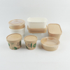 Large Salad Bowl With Lid 1500ml Disposable Kraft Salad Bowl