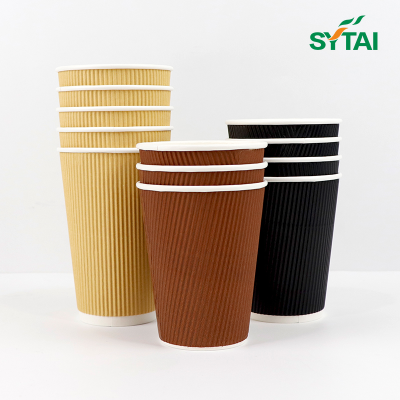 16oz Black Ripple Wall Paper Cup 500
