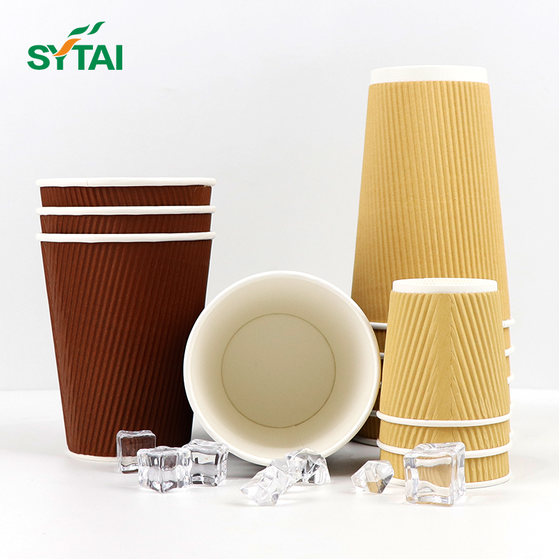 10oz Black Ripple Coffee Cups