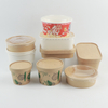 Large Salad Bowl With Lid 1500ml Disposable Kraft Salad Bowl