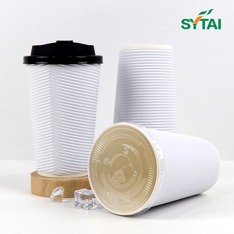 Brown Disposable Ripple Insulated Coffee Cups