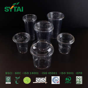 PET Plastic Cups With Lids And Straws