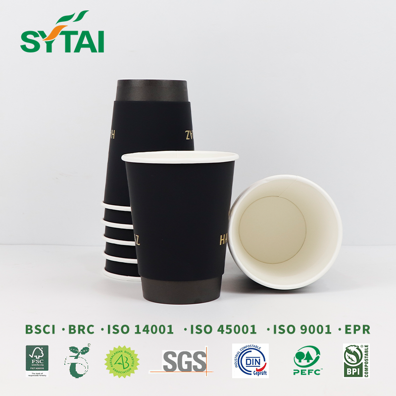 Insulated Disposable Double Wall Cups With Lids