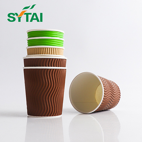 Kraft Ripple Paper Cups Recyclable 500Case
