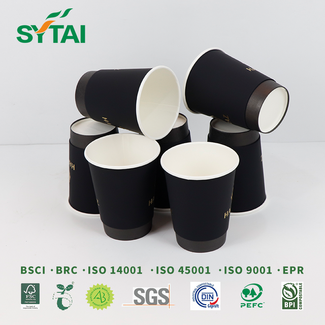 Insulated Disposable Double Wall Cups With Lids
