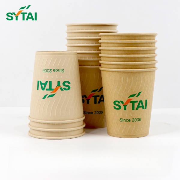 20oz Kraft Embossed Paper Coffee Cup 